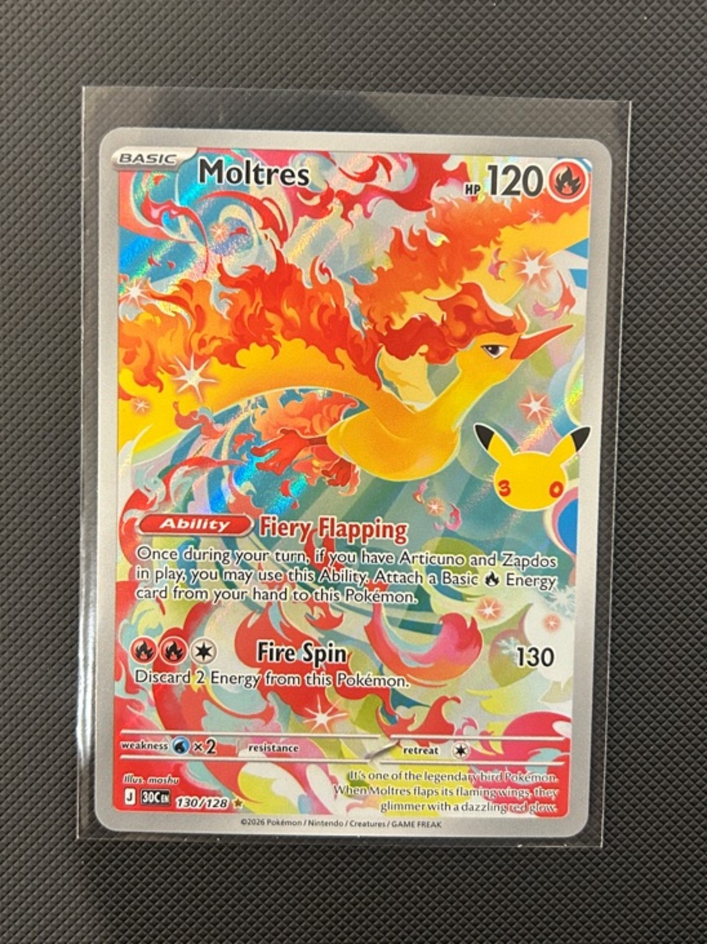 Moltres 130/128 Pokemon 30th Celebration